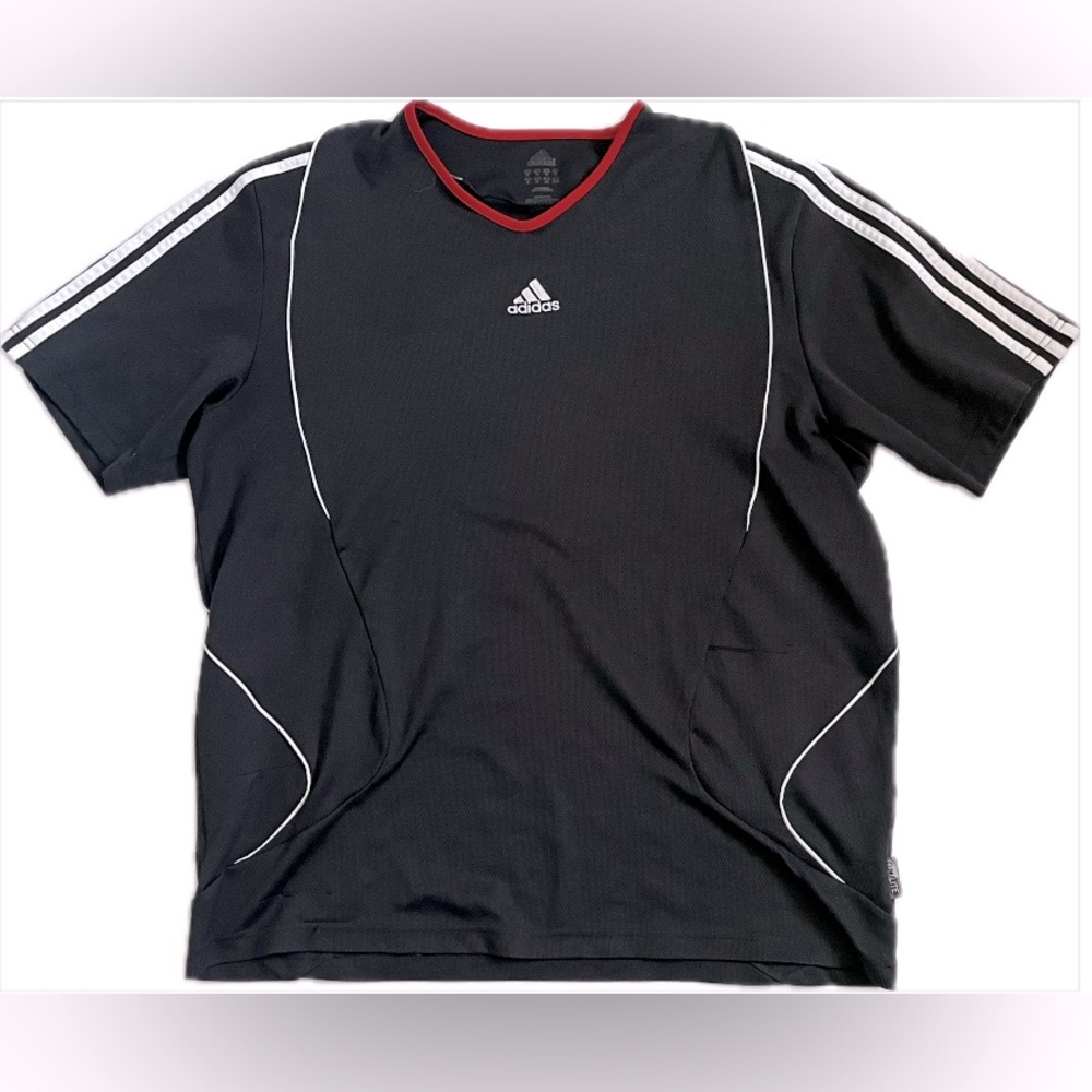 ADIDAS Clima 365 V-neck activewear BLACK SPORTS SHIRT MEN’s SIZE XL